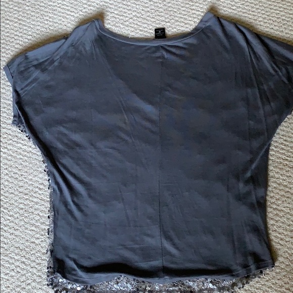 🔥 2 for 30🔥Steel grey/pewter sequinned sheer top - Picture 5 of 5